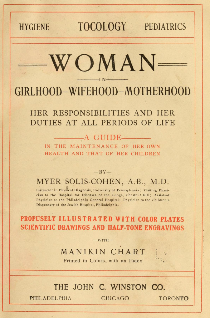 This [book on Girlhood, Wifehood, Motherhood](https://archive.org/stream/womaningirlhoodw00soli/womaningirlhoodw00soli#page/n10/mode/1up) seems a tad outdated, but at least it has sections on courtship before marriage, menstruation, ovulation, and menopause (and the benefits of bathing).